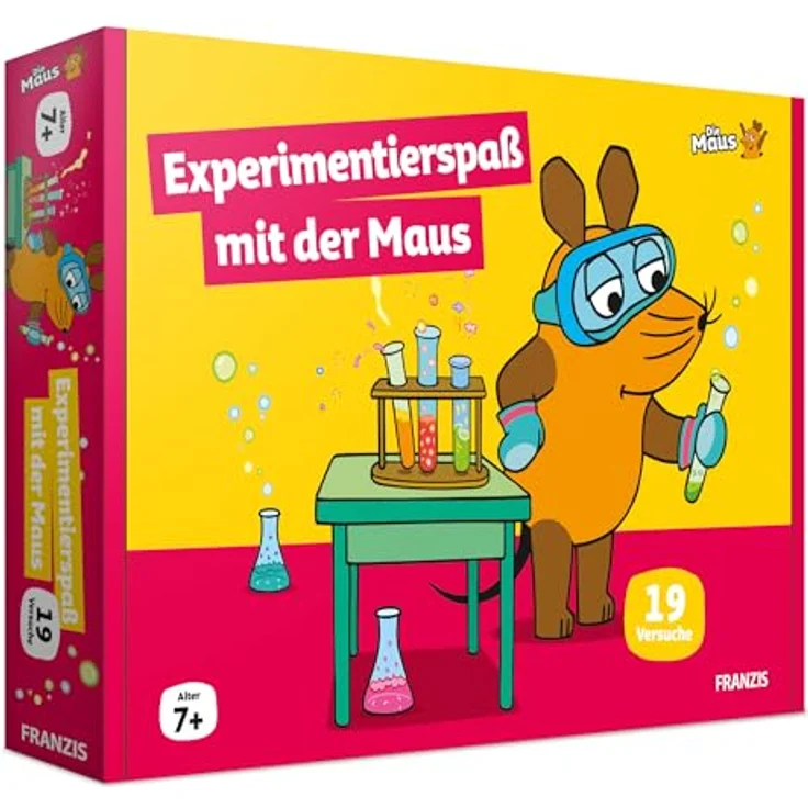 FRANZIS 67232 Die Maus Experimentierspaß mit über 20 Versuchen, für Kinder ab 7 Jahren, Gelb – Bild 1