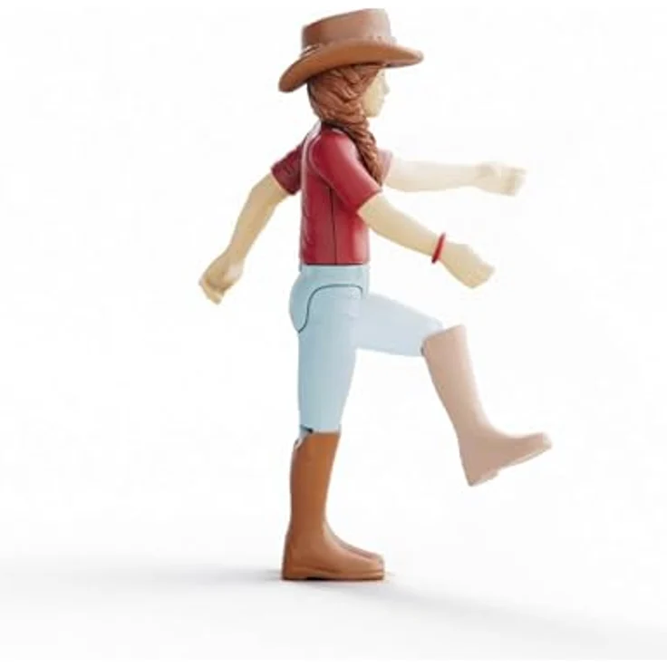 Schleich Hannah & Cayenne - Reiterin und Pferd aus der Horse Club-Serie, bewegliche Figur mit abnehmbarem Sattel und Zaumzeug, braunes Quarter-Horse-Wallach – Bild 4