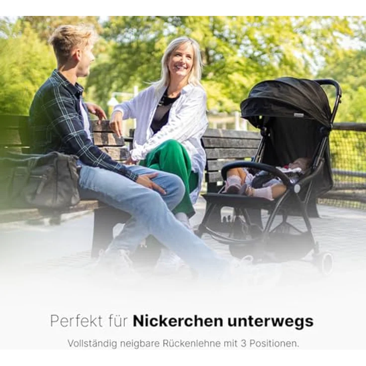 Hamilton by yoop Kinderwagen X1 Plus, Buggy mit MagicFold-Mechanismus, geräumigem Sitz und UV-Verdeck, Schwarz – Bild 6
