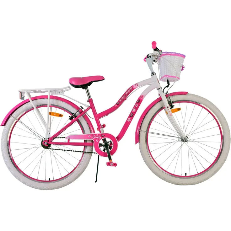 Volare Lovely Kinderfahrrad 26 Zoll für Mädchen in Rosa, mit Handbremsen und höhenverstellbarem Sattel