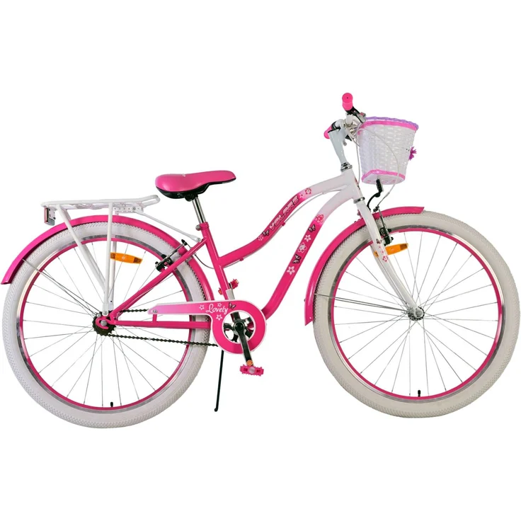Volare Lovely Kinderfahrrad 26 Zoll für Mädchen in Rosa, mit Handbremsen und höhenverstellbarem Sattel