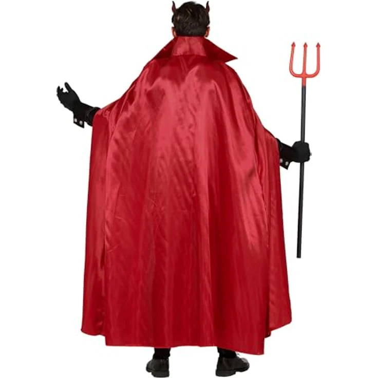 Widmann Kostüm Teufel, Schwarz-Rot, inkl. Hemd mit Weste, Jabot, Umhang und Handschuhen, Größe L – Bild 4