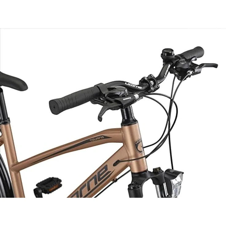 Licorne Bike Premium Touring Trekking Bike in 28 Zoll Aluminium Scheibenbremse Fahrrad für Jungen, Mädchen, Damen und Herren - 21 Gang-Schaltung - Mountainbike - Crossbike (Damen, Gold) – Bild 5