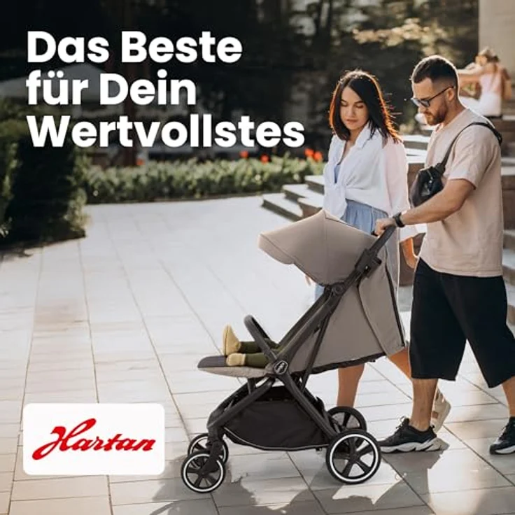 Hartan Kinder-Buggy Clixx, kompakter Buggy mit Regenschutz, Cupholder und Ledergriff, große Räder für alle Wege – Bild 7