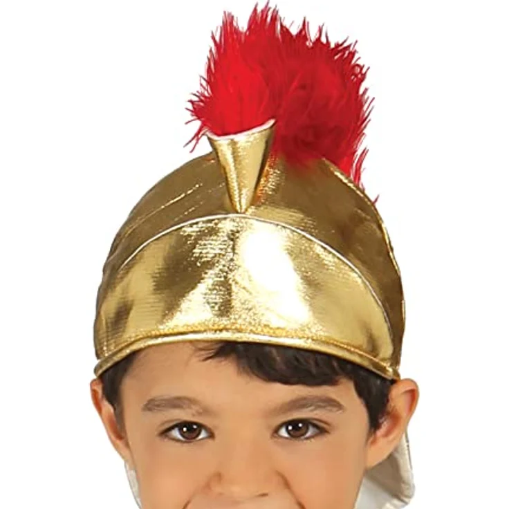 Fiestas Guirca Mächtiger Römischer Krieger - Jungen Gladiator Kostüm | Alter 5 - 6 Jahre | inkl. Römerhelm mit Helmbusch, Tunika u. Umhang - für Karneval / Fasching oder Themen Party – Bild 4