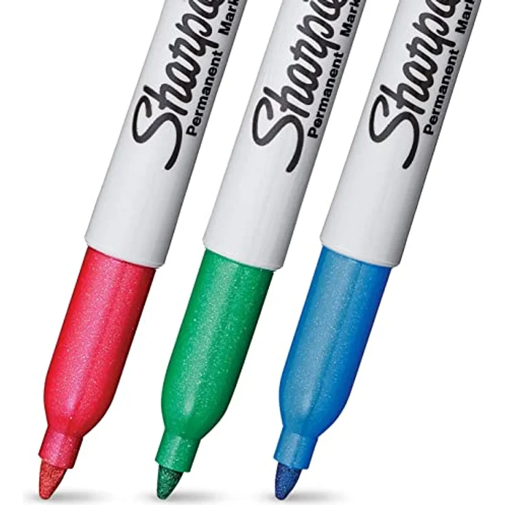 Sharpie Permanentmarker Metallic, 3er Set in Rubin, Smaragd und Saphir, wasserfeste Tinte, 1,4mm Rundspitze – Bild 5