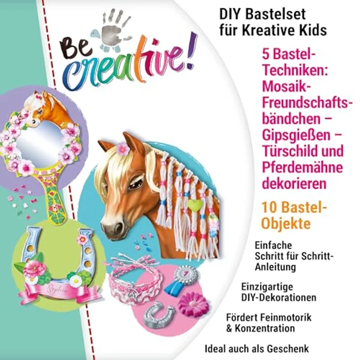 Ravensburger 23751 BeCreative - Bastelset Pferde - DIY für Kinder ab 6 Jahren, kreatives Geschenk für Mädchen und Jungen, mit umfangreicher Ausstattung – Bild 3