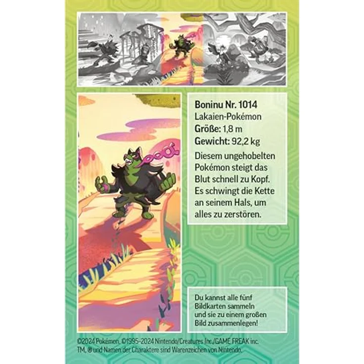 Pokémon -Sammelkartenspiel: Mini-Tin-Box Karmesin & Purpur - Nebel der Sagen - Boninu (2 Boosterpacks & 1 Stickerbogen) – Bild 5