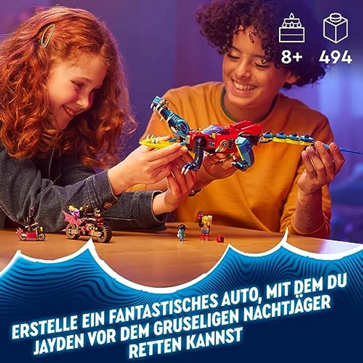 LEGO 71458 DREAMZzz Krokodilauto, 2in1 Set als Monster Truck oder Krokodil-Spielzeug-Auto, mit Minifiguren Cooper, Jayden und Nachtjäger, kreatives Geschenk für Kinder ab 8 Jahren – Bild 2