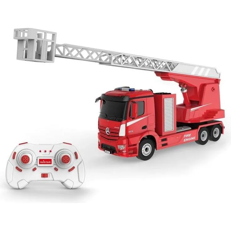 No Name R/C LED Drift Loader, 1:14 Mercedes-Benz Antos Feuerwehrauto mit Gelkugel-Schussfunktion, für Kinder ab 6 Jahren