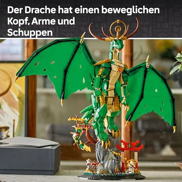 LEGO Ninjago 71847 Der Wächterdrache Bausatz, 48 cm Modell mit beweglichem Drachen und Meister Wu Minifigur, Mehrfarbig – Bild 3