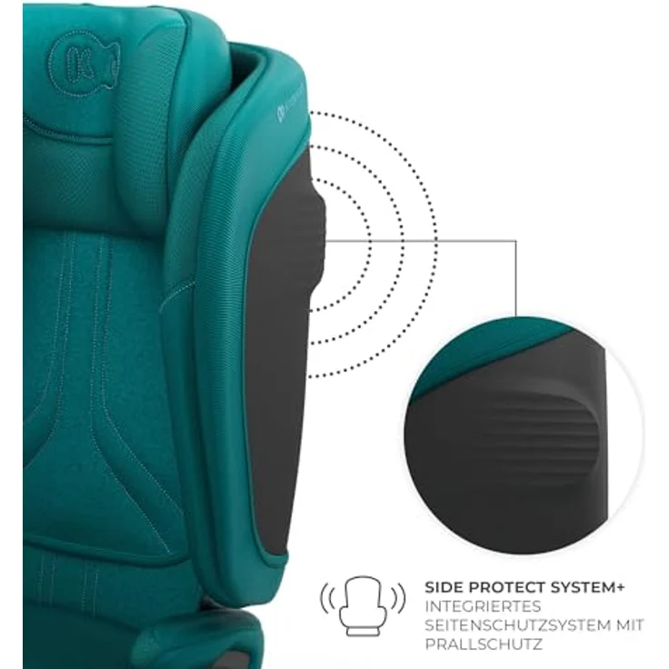 KinderKraft Unity 2 I-Size, Kindersitz mit ISOFIX, 5-fach verstellbarer Rückenlehne, erweiterter Seitenaufprallschutz, Air FLOW Belüftungssystem, faltbares Design, GRÜN – Bild 6