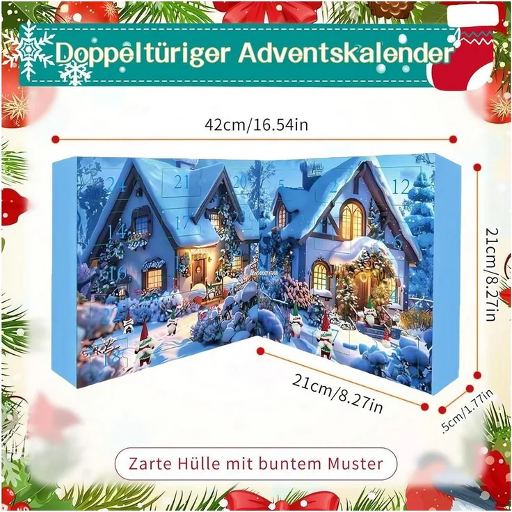 LuxusKollektion Adventskalender Wichtel, 24 Ornament 2026, Deko B aus hochwertigen Materialien
