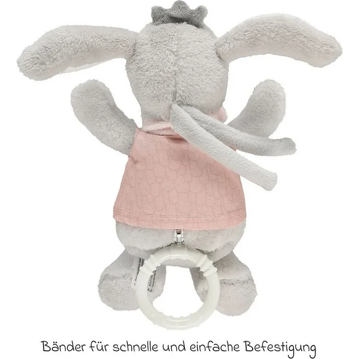 kindsgard Spieluhr Slumma Esel, rosa, beruhigende Einschlafhilfe mit kindersicheren Details und weichem Plüschmaterial