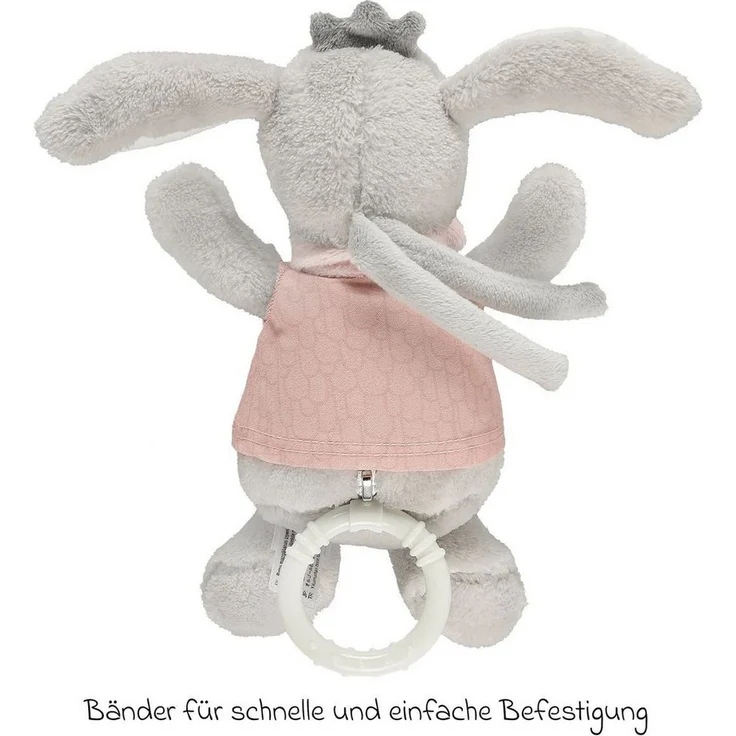 kindsgard Spieluhr Slumma Esel, rosa, beruhigende Einschlafhilfe mit kindersicheren Details und weichem Plüschmaterial