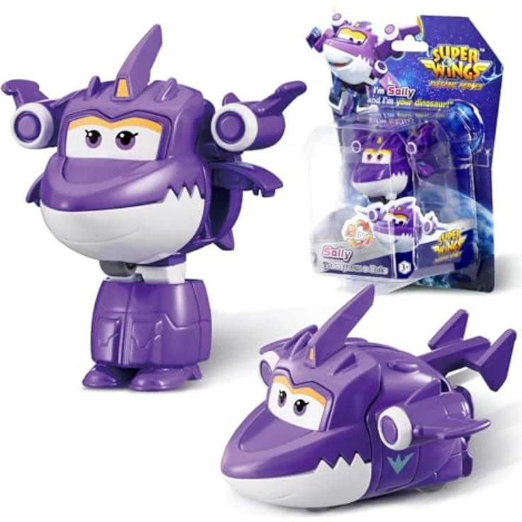 Super Wings Transformations-Flugzeug Sally, 2 in 1 Action Figur, 5 cm großes Flugzeug-Roboter-Spielzeug in lila, für Jungen und Mädchen ab 3 Jahren – Bild 1