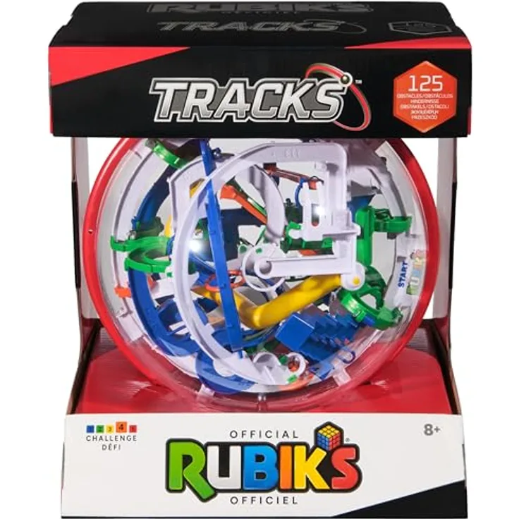 Rubiks Tracks 125 Epic, 3D-Brettspiel mit 125 Herausforderungen und drehbarem Tracks-Sphere