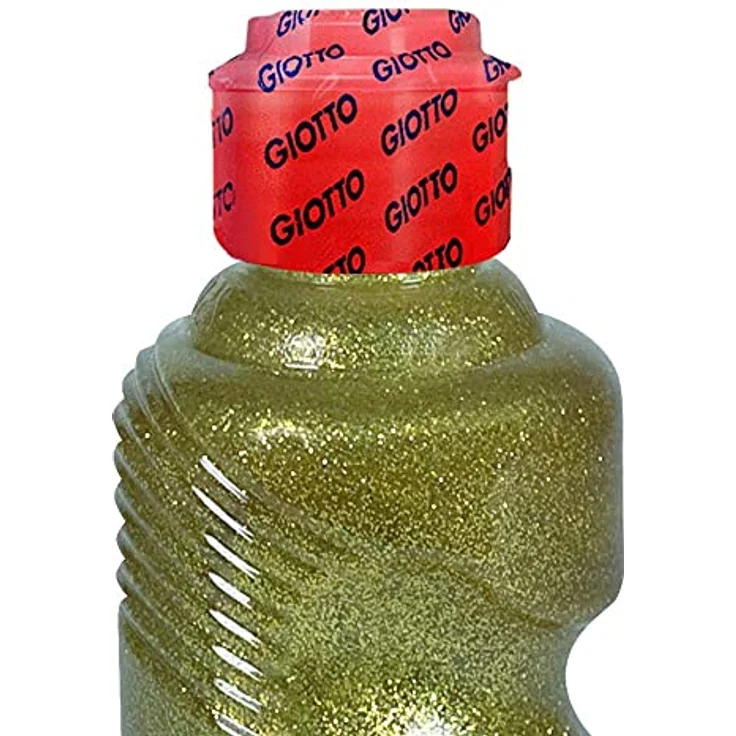 Giotto Extra Quality, Malfertige GLITTER Temperafarbe, 250 ml, gold, auf Wasserbasis, hochpigmentiert, ergonomische Flasche mit Dosierer – Bild 2