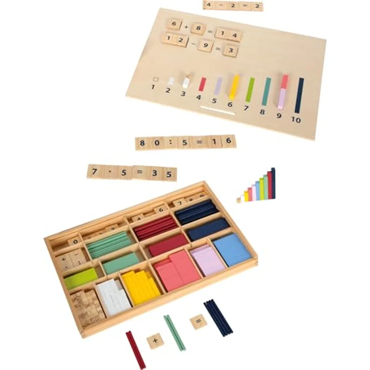 Small Foot Lernspielzeug Lernbox Rechenstäbchen - Educate (461-St), Montessori inspiriertes Mathe-Spielzeug aus FSC®-zertifiziertem Holz – Bild 3