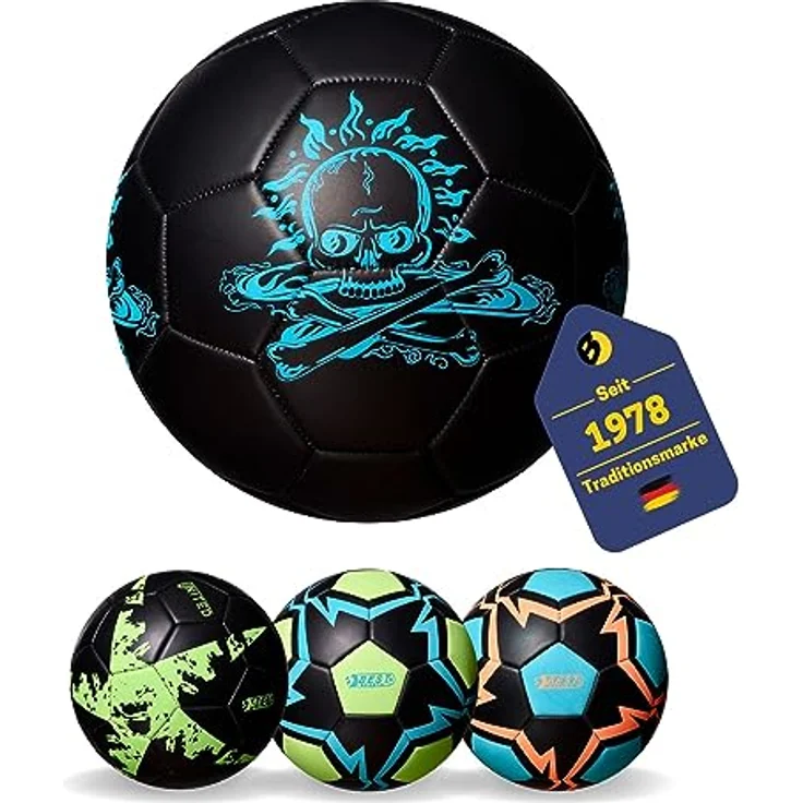 BEST SPORTING Glow In The Dark Fußball Größe 5 für Kinder & Erwachsene, PVC Leuchtball mit Phosphoreszenz-Effekt, Fußball-Kinder – Bild 1