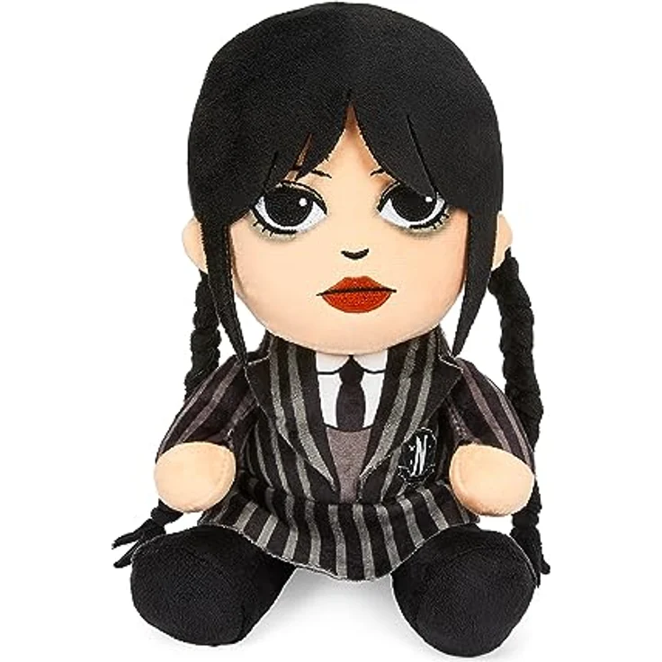 NECA Wednesday Plüschfigur Phunny 20 cm, schwarz/grau, aus Polyester mit Hangtag, bedruckt/bestickt – Bild 1