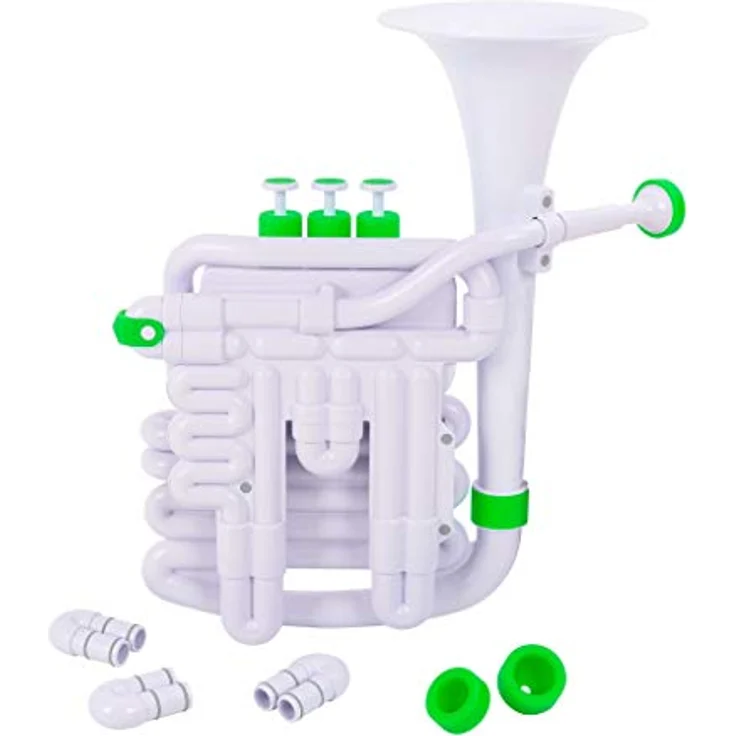 Nuvo jHorn, Blasinstrument in Weiß-Grün, 100% wasserfest, Bb-Stimmung, inkl. Koffer und 5 Mundstückaufsätzen – Bild 5
