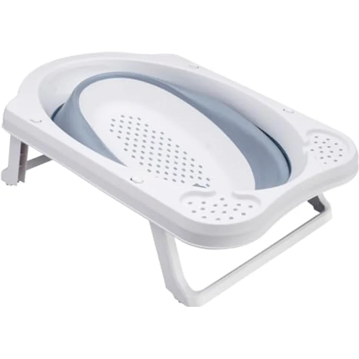 keeeper Faltbare Babywanne Maja, 33 l, 48 x 82 x 23,5 cm, Blau (Cloudy Blue) – Bild 3