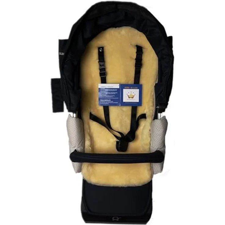 KIWA de LUXE Baby-Lammfell, Einlage für Kinderwagen Buggy Babybett Kinderbett aus Lammfell medizinisch 100% Merino Schafslammfell - KIWA Deluxe – Bild 4