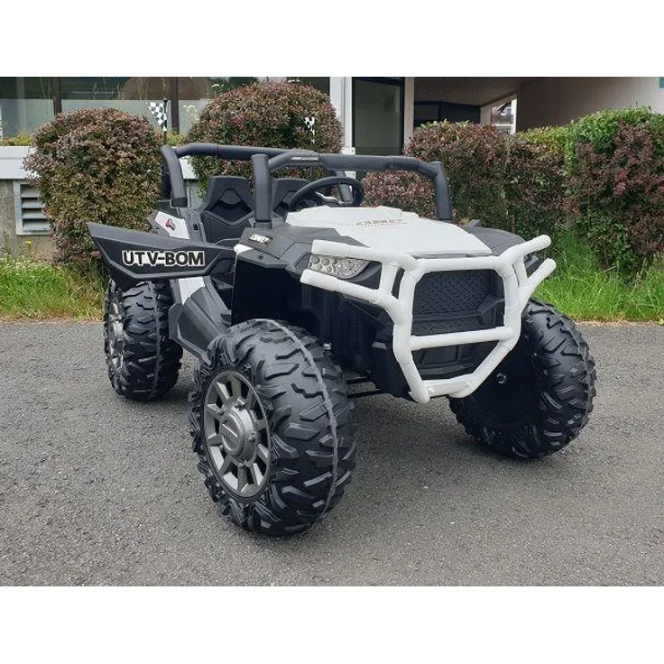 Business Navigator Kinder Elektro Auto UTV Bom 24V Buggy, 2x 200W Motoren, bis 10 km/h, weiß, Doppelsitzer mit Fernbedienung und Bluetooth