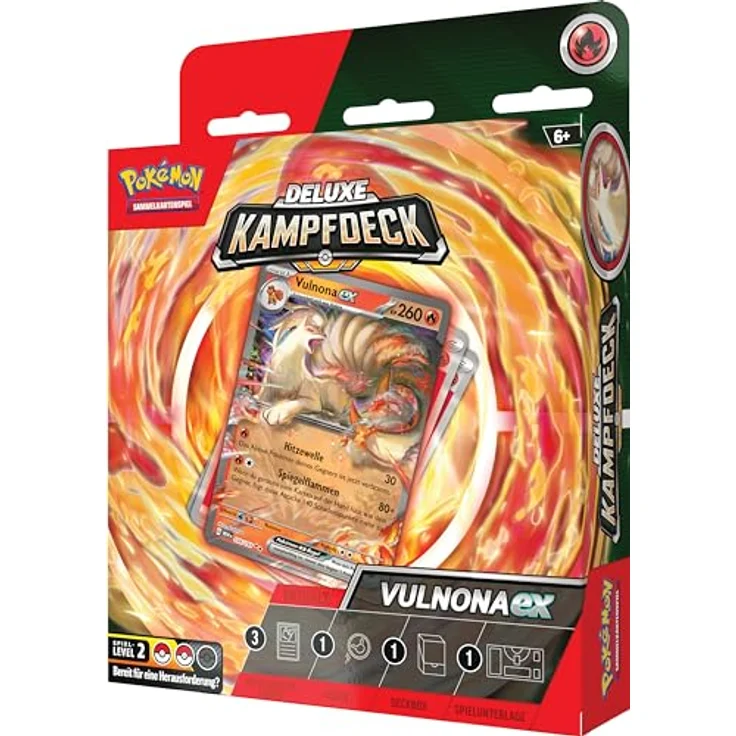 Pokémon Deluxe-Kampfdeck Vulnona-ex, sofort spielbares Deck mit 60 Karten und Zubehör, inklusive 3 holografischen Karten – Bild 3