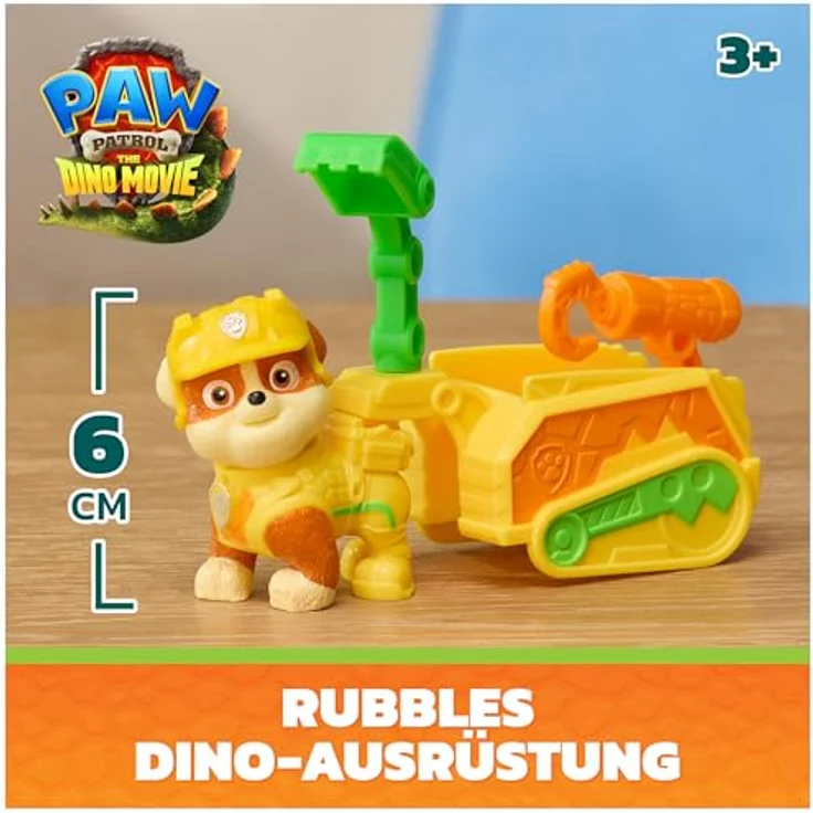 Spin Master PAW Patrol: Der Dino Film Rubbles Dino Werkzeug-Pack mit authentischer Rubble-Figur, Anhänger und 2 austauschbaren Werkzeugen, ab 3 Jahren, Mehrfarbig – Bild 2