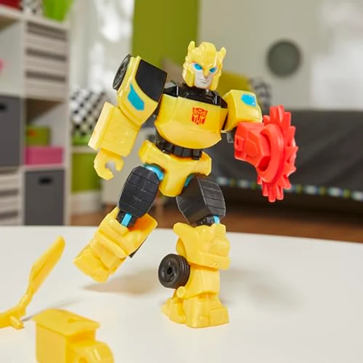 Transformers MixMashers Bumblebee, individuell kombinierbare Action-Figur mit Starscream Sägeblatt und Flügel-Zubehör – Bild 5