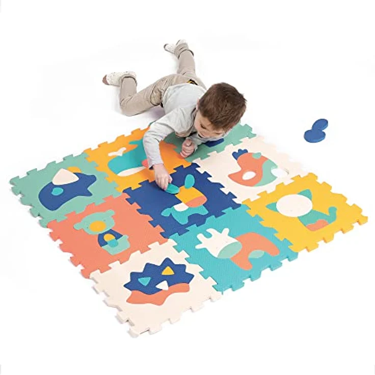 LUDI 10023 9 Schaumstoff-Fliesen mit Tiermotiven – Bodenmatte – Riesiges Puzzle – ab 10 Monaten Schaumstofffliesen, Multicolores – Bild 2
