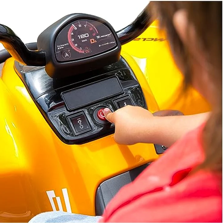 FEBER Quad McLaren MCL 35 Liveries JL212, 12V Batterie, LED Lichter, Geschwindigkeit 3-6 km/h, für Kinder ab 3 Jahren, stabil und sicher – Bild 4