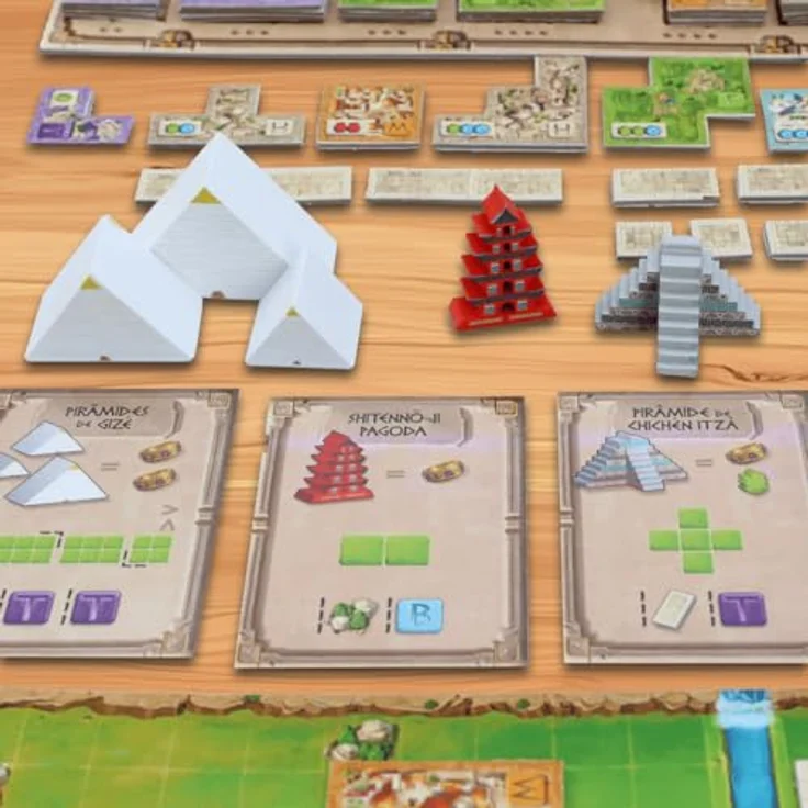 Kobold Spieleverlag Wunder der Welt, Familienspiel Brettspiel für 1–5 Spieler ab 14 Jahren, Legespiel mit Holz-Weltwundern, Stadtbau mit Taktik & Strategie, 30–60 Min. Spielzeit, Deutsch – Bild 4