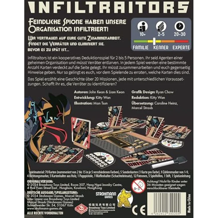 Strohmann Games Infiltraitors Familienspiel, Brettspiel für 2-5 Spieler, ab 10 Jahren, 20-30 Minuten Spielzeit, Deutsch, hochwertige Spielkomponenten – Bild 3