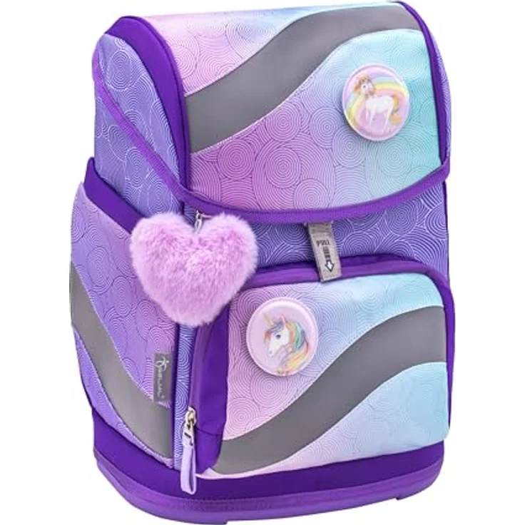 Belmil Smarty Schulranzen Set 5-teilig, ergonomische Schultasche mit 6 Patches, wasserabweisendes Polyester, für Kinder 6-10 Jahre, 20 L Volumen – Bild 5