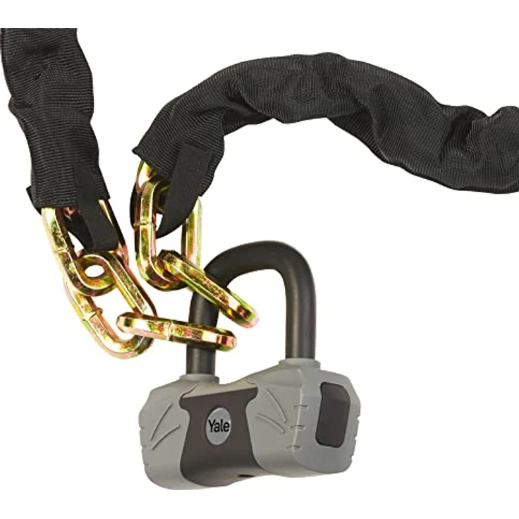 Yale Max Security Sicherheitskette & Schloß 1800 mm - YCL3/10/180/1 - mit Titanium verstärkt - 4 Schlüssel (1x mit Licht) - Max. Pick-, Zieh-, Schlag- und Bohrwiderstand - Div. Verriegelungsopt. – Bild 2