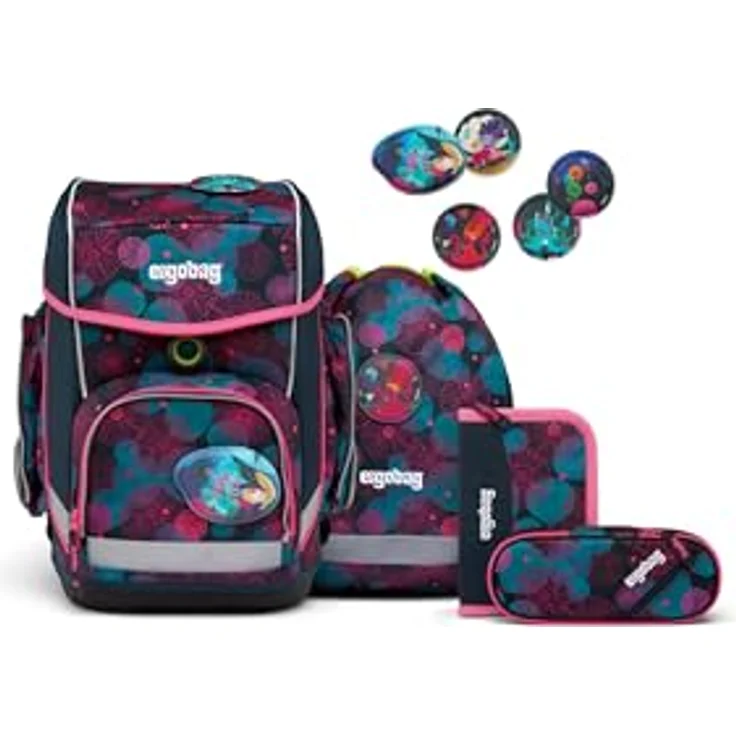 ergobag cubo Set (5-tlg.), Schulranzen mit verstellbarem Brustgurt und Your-Size-System, 100% recyceltes Material – Bild 1