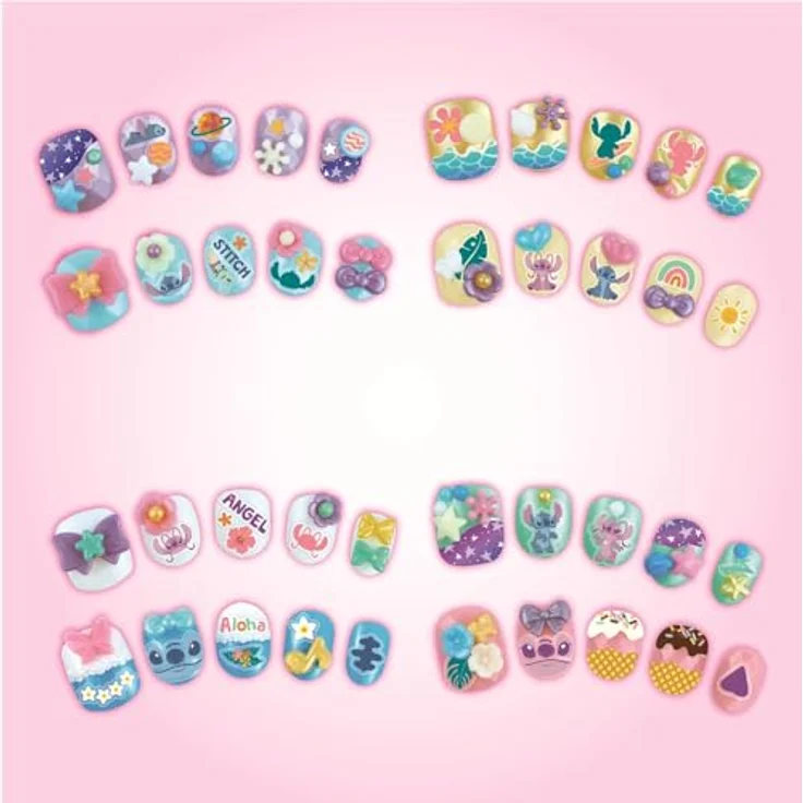 Aquabeads Kreativset Stitch, Nagelstudio mit 40 Fingernägeln in 8 Farben und Wasserapplikator – Bild 5