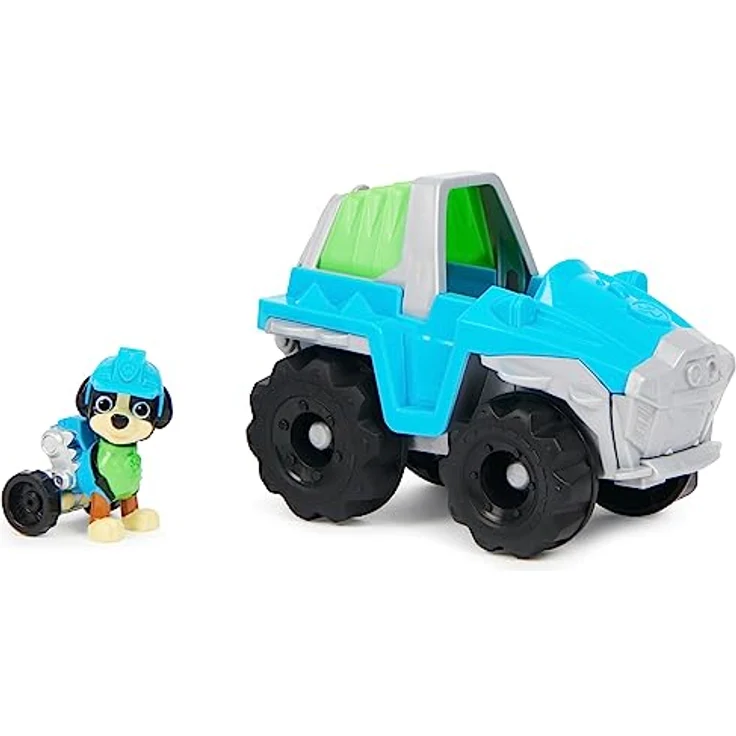 Spin Master Paw Patrol Sust. Basic Vehicle Rex, Spielzeug-Auto aus recyceltem Material mit Rex-Figur, ca. 7 cm – Bild 1