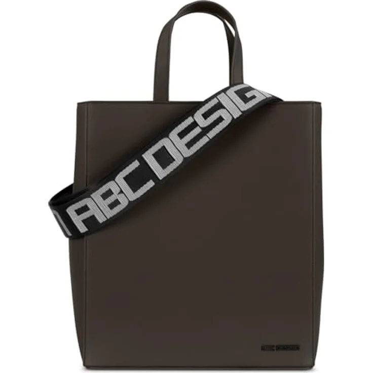 ABC Design Tote Bag Daily, vegane Leder Tragetasche in Dunkelbraun mit drei großen Staufächern und verstellbarem Schultergurt – Bild 1