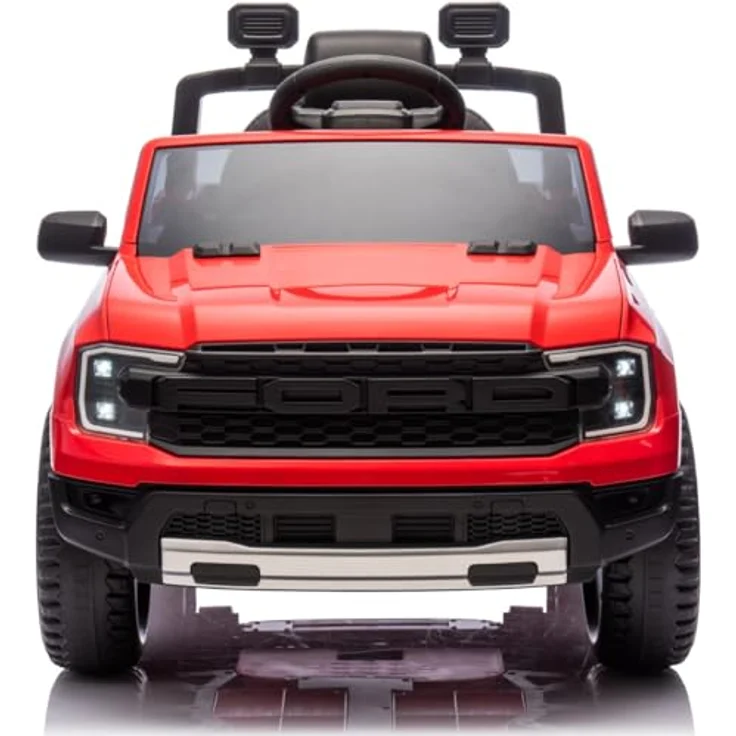 Sun Baby Ford Raptor Kinder Elektroauto, SUV mit 12V Akku, Fernbedienung, LED, MP3 Sound, für Kinder ab 3 Jahren, rot – Bild 7