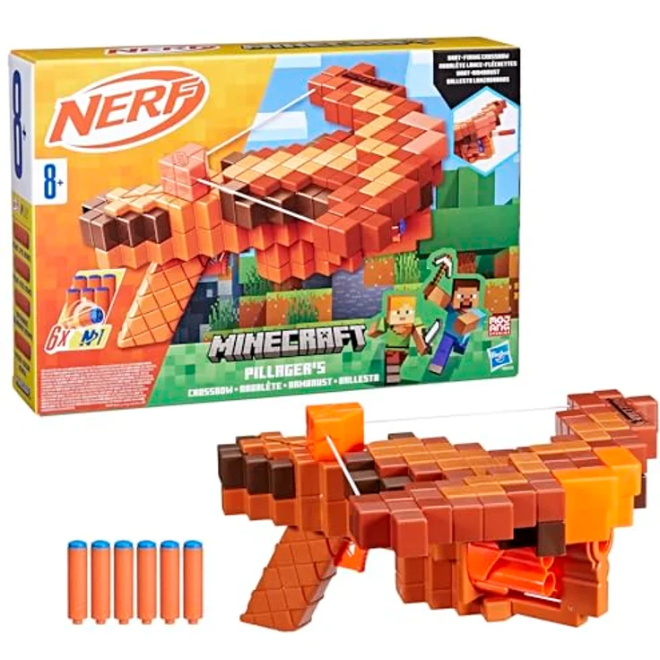 NERF Minecraft Pillager's Armbrust Dart Blaster, Armbrust mit Dart-Action, inkl. 6 Nerf N1 Darts – Bild 2