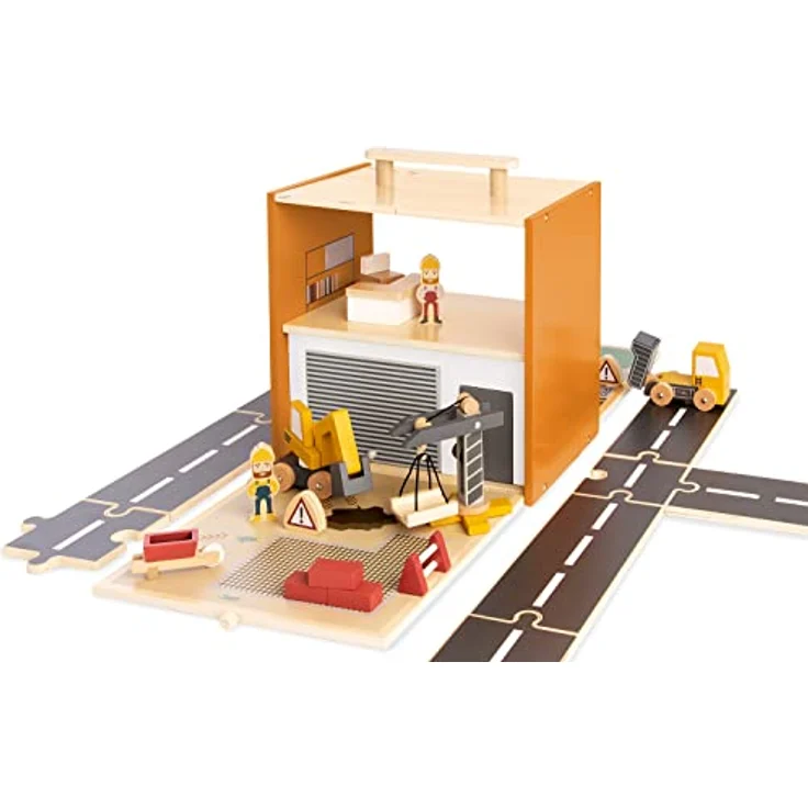 PINOLINO Spielwelt 'Baustelle Gustav', 12-tlg. Zubehör mit modularen Umbaumöglichkeiten, Reisespielzeug inkl. Figuren, FSC-zertifiziert, Bunt – Bild 3