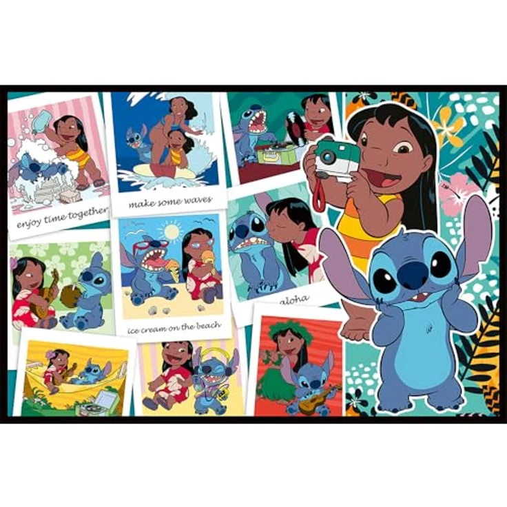 Trefl 2in1 Puzzle: Lilo & Stitch, 2 x 200 Teile, farbenfrohe Collagen im 410 x 275 mm Format, für Jugendliche – Bild 2