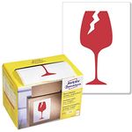 AVERY Zweckform Warnetiketten 7251 Symbol: Vorsicht zerbrechlich (200 Etiketten auf Rolle im Kartonspender, 78 x 100 mm, selbstklebend, nutzbar für Versand, Umzug, auch international ) leuchtrot