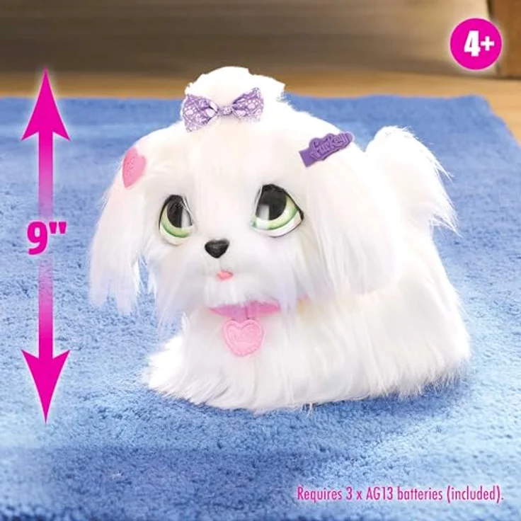 Just Play furReal GoGo Walkin’ Pup-Hündchen, interaktives Spielzeug, 22,9 cm großer, hüpfender Plüschwelpe mit Soundeffekten - Designerhund in Weiß, Kinderspielzeug ab 4 Jahren – Bild 4