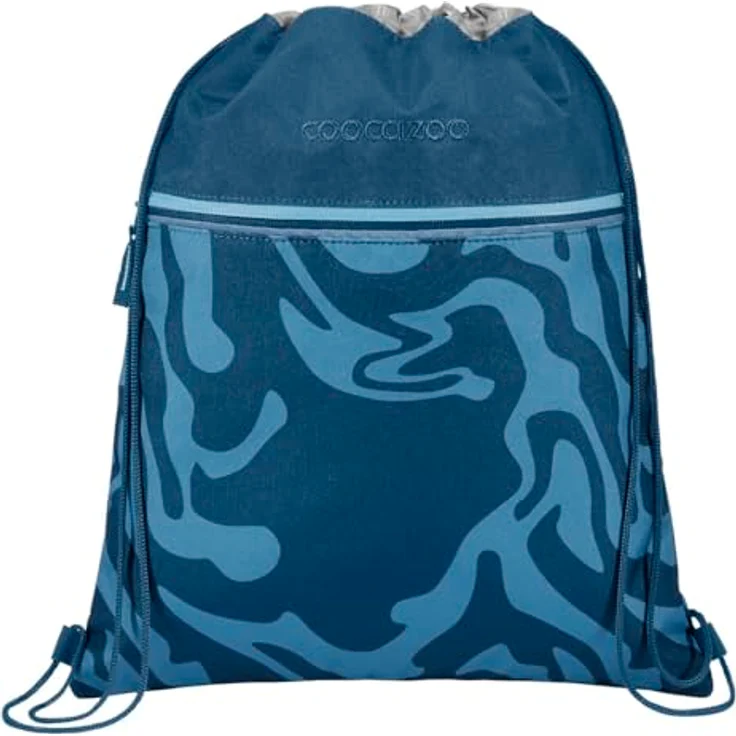 Coocazoo Schulrucksack-Set Mate „Breaking Waves“, ergonomischer 30L Tornister mit Hüftgurt, höhenverstellbar, blau, inkl. Federmäppchen, Turnbeutel und Geldbörse – Bild 5
