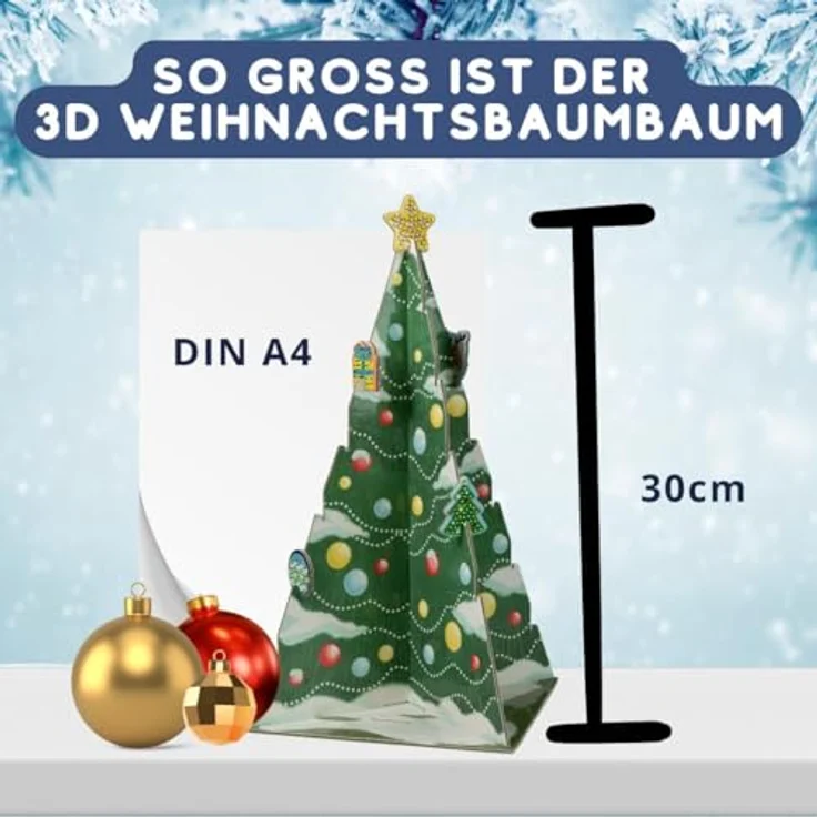 Frech Weihnachtszauber - Diamond-Painting-Adventskalender für 24 Baumanhänger, mit hochwertigen Glas-Diamanten – Bild 7